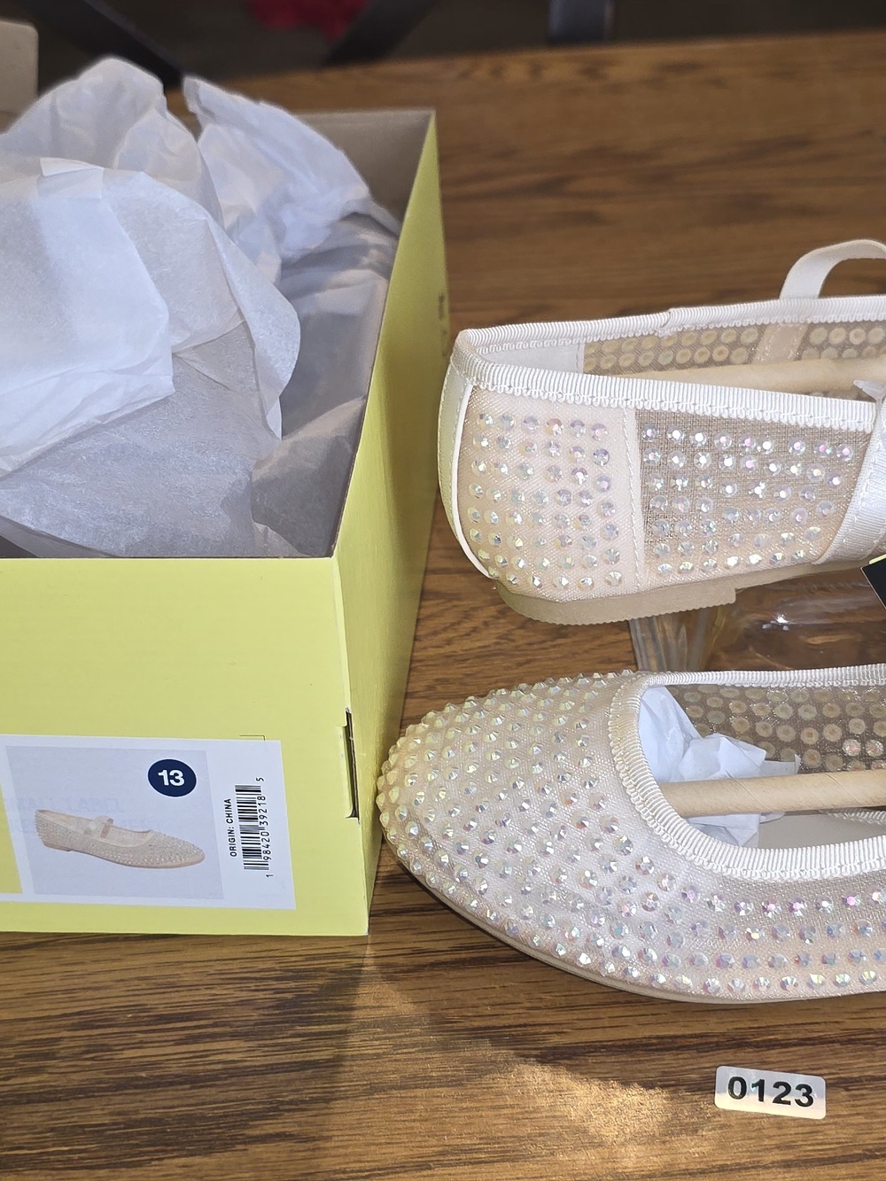 art class Champagne Blush Rhinestone Ballet Flats